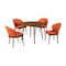 Armen Living Arcadia and Juno 42" Round Orange and Walnut Wood 5 Piece Dining Set SETARDI5JNWAOR42 - alternate 1